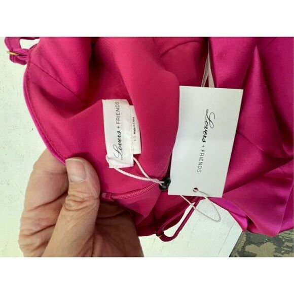 Lovers and Friends NWT Fuschia Saten Gown Size S - Picture 9 of 11